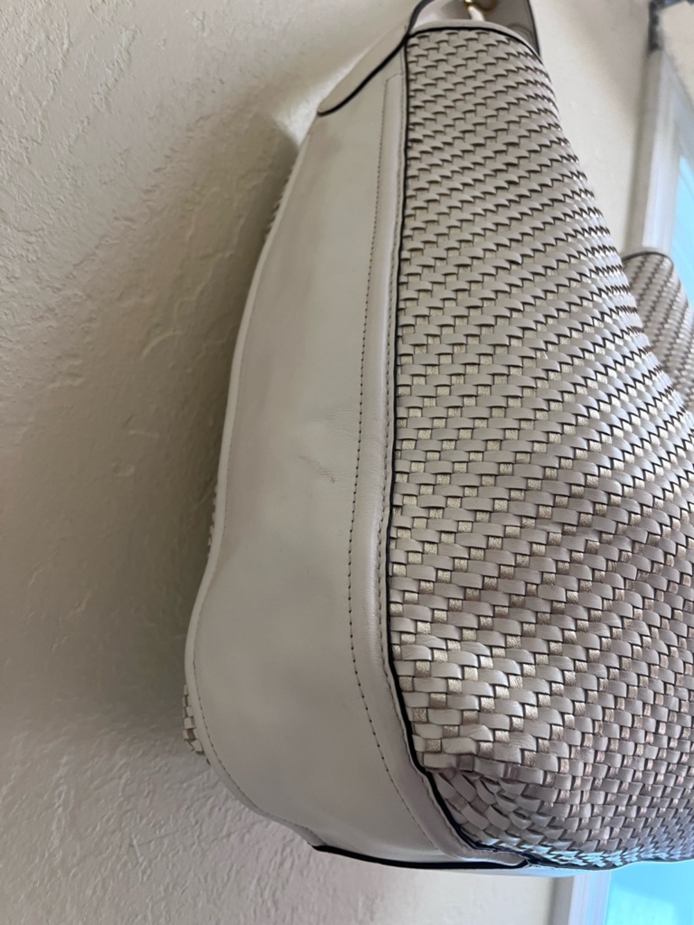 Coach Park Avery White Woven Hobo Shoulder Bag - Picture 9 of 12